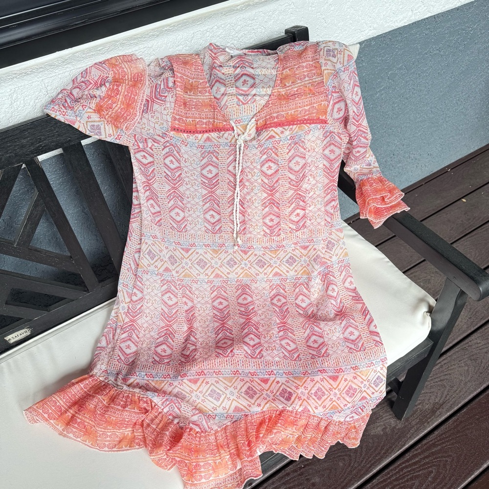 Sun & Shadow Beach Coverup Tunic Boho Hippie Chic Feminine Size M
